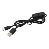 Cable Usb  A Tipo C Con Interructor Para Raspberry Pi 4