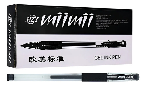 1 Caja 12 Plumas Gel .5 Mm Bolígrafos Escolar Fino Utiles