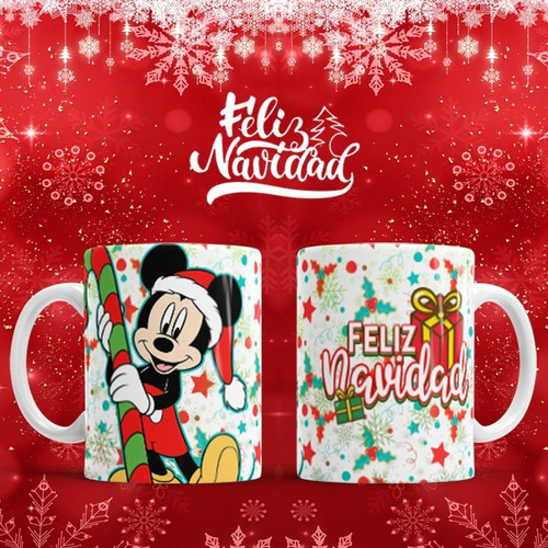 Plantillas Sublimación Tazas Mickey Navidad 