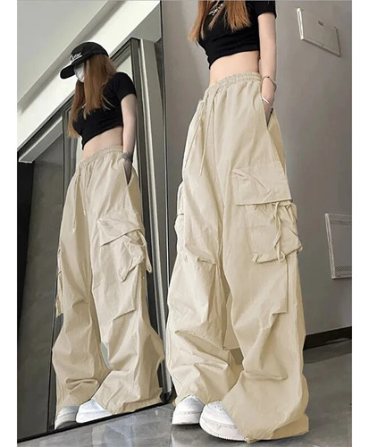 Pantalones Casuales De Pernera Ancha Para Mujer, Ropa Urbana