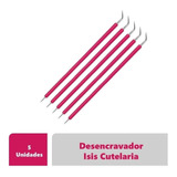 Desencravador Unha Isis Cutelaria C/ Silicone Rosa Kit 5 Un