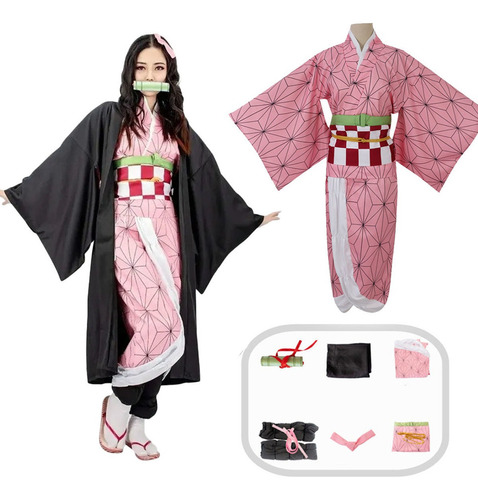 Cosplay De Kamado Nezuko Conjunto Disfraz Niños Adultos