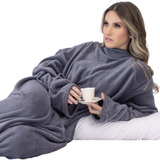 Cobertor Com Mangas Adulto De Microfibra 1,90x1,50m P/ Tv