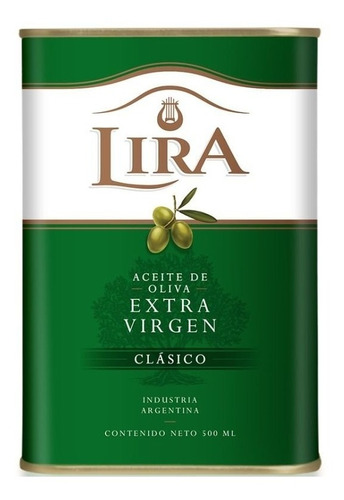 Aceite De Oliva Virgen Extra Clásico Lira En Lata 500 Ml