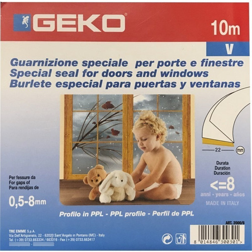 Burlete Geko V Dep Ideal Puertas Ventanas Corredizas X 10m