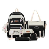 Set De Mochila, Bolsos Kawaii 5 Piezas Impermeables 17inch