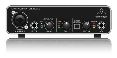 Interface De Áudio Usb Behringer Umc22