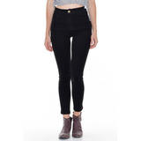 Jeans Mujer Sisa Black Clasico Chupin Tiro Alto