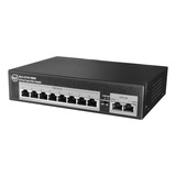 Switch 8 Puertos Poe + 2 Uplink Glc 10/100mbps Rj45