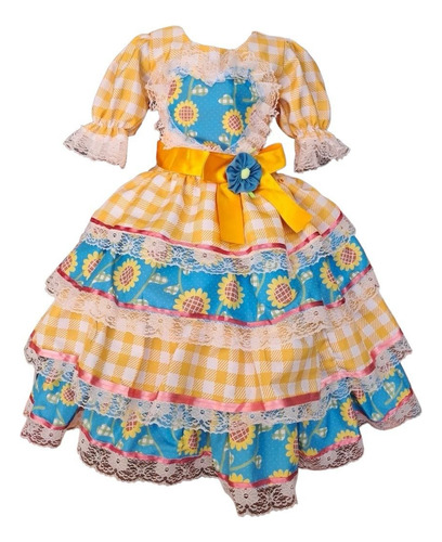 Vestido De Quadrilha Infantil Luxo Festa Junina Bk266