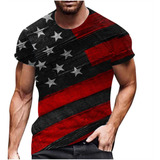 Camiseta I A La Moda Para Hombre, Manga Corta, Cuello Redond