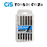 Caneta Lettering Brush Pen C/6 Cis Tons De Cinza