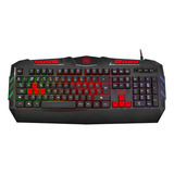 Teclado Gamer Retroiluminado Rgb Anti Ghosting Maxell Cye Teclado Negro/rojo Idioma Español España