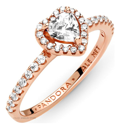 Anillo Pandora Corazón Elevado Reluciente + Kit De Regalo