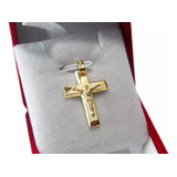 Cruz Bombe Con Cristo Oro Rojo 18k Joyeria Esponda