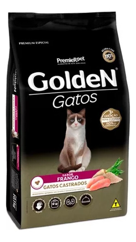 Ração Golden Premium Castrados  Gato Adulto Frango 3kg