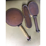 Antiguo Tocador Espejo Cepillo En Bronce Art Deco
