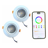 2 Piezas Plafon 9w Led Inteligente Rgb Bluetooth 4 Pulgadas