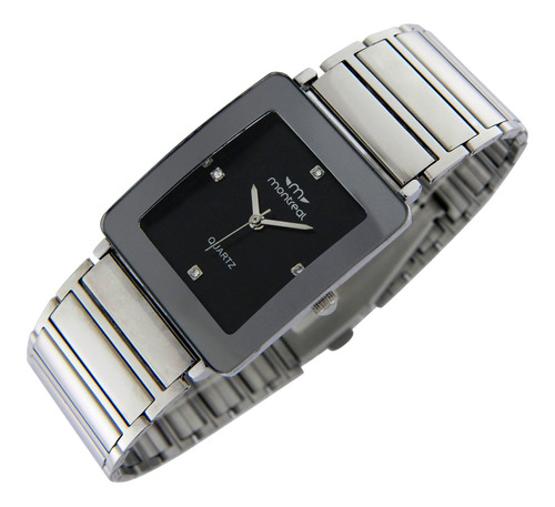 Reloj Montreal Mujer Ml730 Strass Malla De Acero Inoxidable