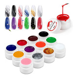Kit Decorar Gel Painting Para Uñas 12 Colores Manicure