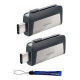 2 Pendrives Sandisk Ultra 256gb Two Pack Dual Drive Usb Type