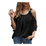 Blusa De Encaje Con Hombros Descubiertos Para Mujer, Para Vi