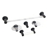 Set  Accesorios Para Baño Aguablue Negros X5 Piezas