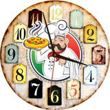 Relógio Retrô 40 Cm Chefes De Cozinha Vintage Mod 05