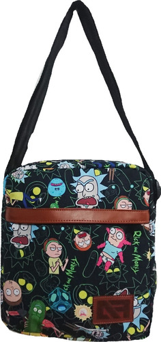 Mariconera Mochila Sling Cruzada Cuadrada Rick Y Morty