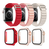 3 Correas Alpine Loop + 3 Funda Para Apple Watch Se 9 8 7 6