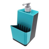 Dispenser Porta Detergente Sabão E Esponja De Pia - Crippa Cor Chumbo/azul