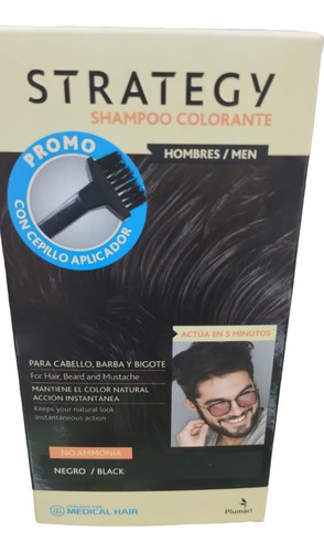 Strategy Shampoo Colorante Negro Hombre