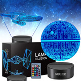 Lámpara 3d Sjiahee De Star Wars Con Control Remoto