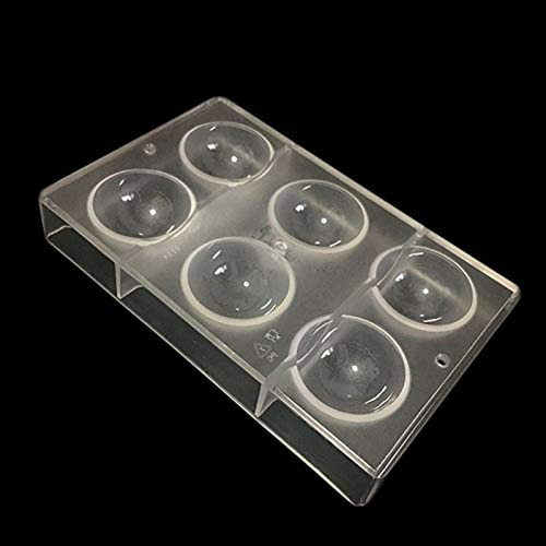 Molde - 6 Cups Large Half Ball Chocolate Mold Ball Polycarbo