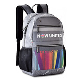 Mochila Now United Escolar Clio Fundo Cinza Nu3258