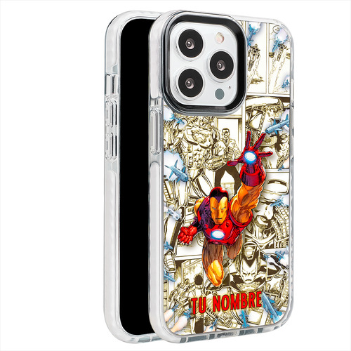 Funda Para iPhone Iron Man Marvel Con Tu Nombre