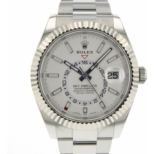 Relógio Rolex Sky-dweller Branco Com Caixa E Certificado