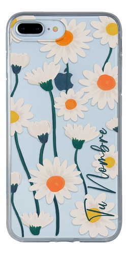 Funda Para iPhone Para Mujer Flores Margaritas Con Nombre