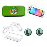 Estuche De Luigui + Acrilico + 2 Grips + Vidrio Switch Oled