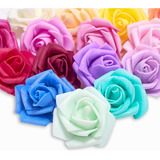 Rosas De Goma Eva Elaboradas Chicas  X 10 Flores De 4cm