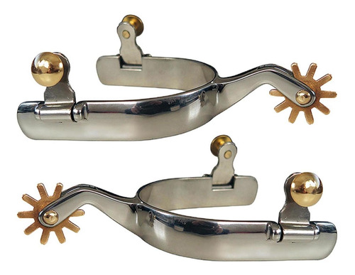 2x Espuelas De Caballo, Botas Grabadas Hombres Plata