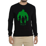 Polera De Algodon Manga Larga Hulk Silueta Bruce Banner