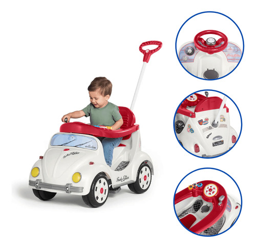 Carrinho De Passeio Fusca Pedal Infantil Motoca Protetor