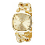 Reloj Mujer U.s. Polo Assn. Usc40250az Cuarzo Pulso Dorado