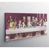 Rick Y Morty Ultima Cena Cuadro Canvas Decorativo 55 X 25 Cm