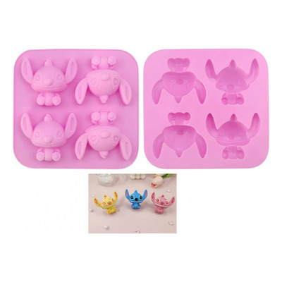 2 Moldes De Silicona Stitch - Para Jabón, Gelatina Y R