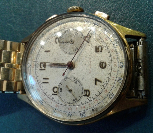 Antiguo Reloj Crono Imperial 40 Mm Malla Speidel Dorado Oro