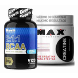 Bcaa 120 Caps Suplemento + Creatina 100g Max Titanium