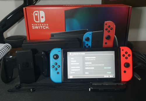 Nintendo Switch 32gb Standard Cor Vermelho E Azul Neon Usado