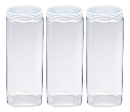 Silicook - Tarro De Plastico Transparente, Juego De 3 A 40 O